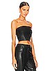 view 2 of 4 Faux Leather Crop Tube Top in Black