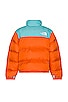 view 2 of 4 1996 Retro Nuptse Jacket in Red Orange & Transantarctic Blue