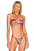Patchwork Keyhole Bikini Top, view 1 of 4, click to view large image.