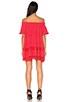view 3 of 3 Ruffle Off the Shoulder Dress in Red
