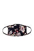 view 2 of 3 Protective Face Mask in Navy Boho Print