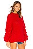 view 2 of 4 Chunky Sleeve Sweater in Red