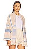 view 3 of 5 Atlas Blanket Stripe Fringe Cardigan in Nude & Blue Multi