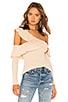 view 1 of 4 Ruffle Cut Out Sweater in Nude