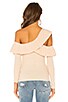 view 3 of 4 Ruffle Cut Out Sweater in Nude