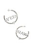 view 2 of 2 Yee Haw Hoops in Silver With Clear Crystal