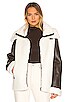 view 1 of 5 Symbiosis Faux Fur Jacket in Chocolate & Taupe