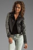 view 1 of 5 Aquarius Leather Embellished Jacket in Black & Silver