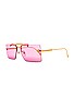 view 2 of 3 RECTANGLE 선글라스 in Gold & Fuchsia