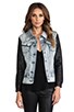 Anika Denim Leather Sleeve Jacket, view 1 of 6, click to view large image.