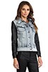 Anika Denim Leather Sleeve Jacket, view 3 of 6, click to view large image.