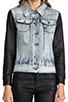 Anika Denim Leather Sleeve Jacket, view 5 of 6, click to view large image.