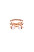 view 2 of 4 Triple Pearl Titan & Crystal Band Ring in Rose Gold