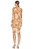 view 3 of 3 Bodycon Midi Dress in Cream & Gold