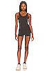 view 1 of 4 LoungeWell Juniper Heather Romper in Chocolate Brown