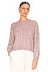 view 1 of 4 Antonia Cable Crew Neck Pullover in Blush Pink