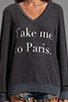 view 3 of 3 Take Me To Paris Sweater in Dirty Black