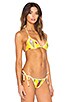 view 3 of 5 Emoji Reversible Triangle Bikini Top in Yellow Daisy