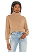 view 1 of 4 Cashmere Ribbed Trim Turtleneck in Camel Heather