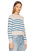 view 2 of 4 Featherweight Striped Crewneck in Sandstone & Cabana Blue