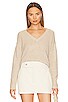 view 1 of 4 Cashmere Featherweight Vneck in Toffee Heather