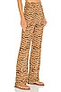view 2 of 4 Smocked Flare Pant in Tiger Print Tan