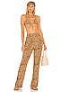 view 4 of 4 Smocked Flare Pant in Tiger Print Tan