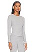 view 2 of 4 RIBBED LONG SLEEVE トップ in Heathered Grey