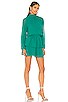 view 2 of 4 Class Act Dress in Swiss Dot Jewel Emerald