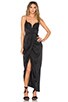 view 1 of 3 Sueded Silk Underwire Long Dress in Black