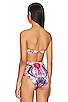 view 4 of 5 LAUREL RUCHED UNDERWIRE 비키니 탑 in Navy Baroque Floral