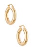14k Gold Small Thick Hoop Earrings, view 2 of 3, click to view large image.