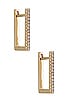 Diamond Rectangle Huggie Earrings, view 1 of 2, click to view large image.