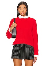 Ida Button Shoulder Solid Pullover Sweater