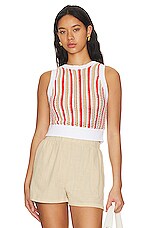 Product image of 525 Stripe Vertical Crochet Tank. Click to view full details