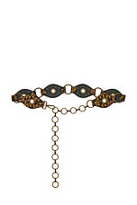 Leopard Ponyhair Waist Belt With Brass Studs - thumbnail 4