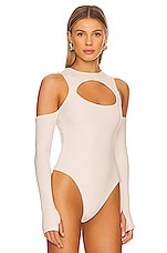 ALL THE WAYS Piper Cold Shoulder Bodysuit in Nude | REVOLVE