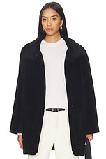 Shearling High Neck Mid Length Jacket - thumbnail 5