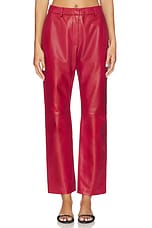 Leather Straight Leg Pant - thumbnail 4