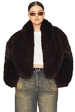 Stephanie Barrel Crop Faux Fur Jacket - thumbnail 4