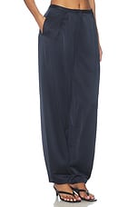 Millicent Satin Trouser in Navy - thumbnail 5
