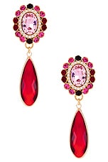 Stud Clip Oval & Drop Pendant Earrings