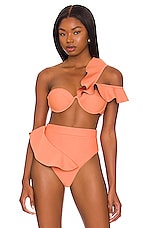 Andrea Iyamah Kiara Bikini Top in Peach | REVOLVE