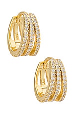 Product image of Adina's Jewels Pave Triple Row Huggie Earring. Click to view full details