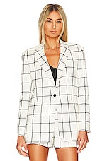 Alice + Olivia Breann Fitted Blazer in Off White & Black | REVOLVE