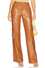 Product image of Alice + Olivia Hayes Faux Leather Wide Leg Pant. Click to view full details