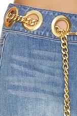 Morgana Mini Denim Skirt With Chain Belt - thumbnail 9