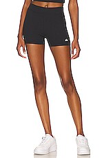 Product image of alo Goddess Ribbed High Waist Hot short. Click to view full details