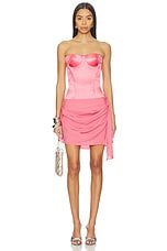 Strapless Cupped Longline Corset Mini Dress - thumbnail 4