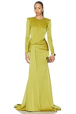 Long Sleeve Drape Sash Gown - thumbnail 4